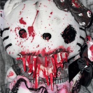 Spooky White and Red Cat Costume for Kids